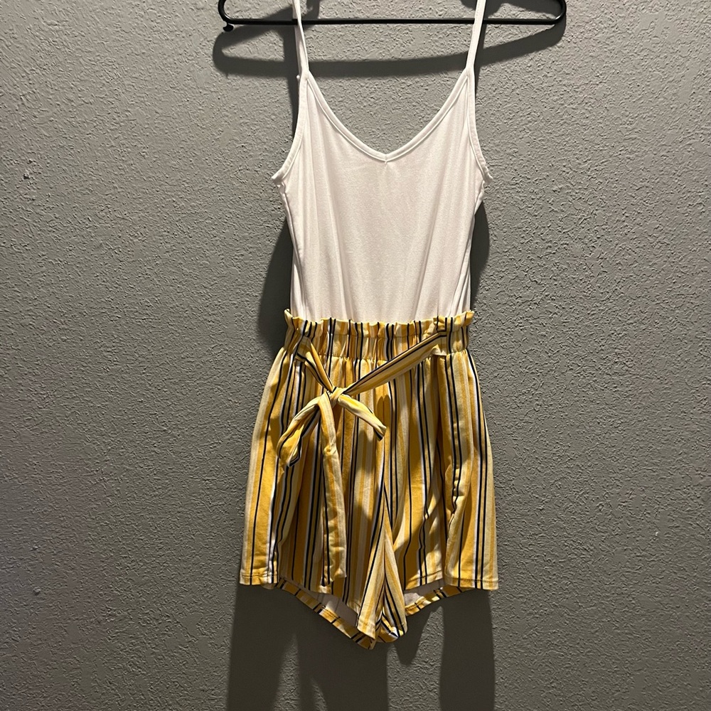 Striped womens romper size small